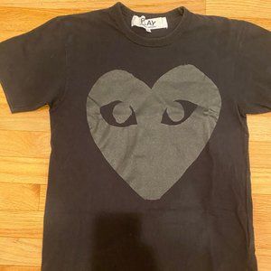 Comme Des Garcons Mens Small Black Heart T-Shirt